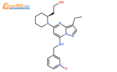 (2S)-1-[3-乙基-7-[[(1-氧代-3-吡啶基)甲基]氨基]吡唑并[1,5-a]嘧啶-5-基]-2-哌啶乙醇的結構與特性